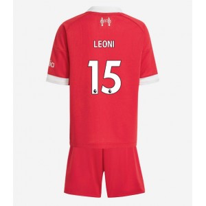 Fotbalové Dres Liverpool Giovanni Leoni #15 Dětské Domácí Oblečení 2025-26 Krátký Rukáv (+ trenýrky)